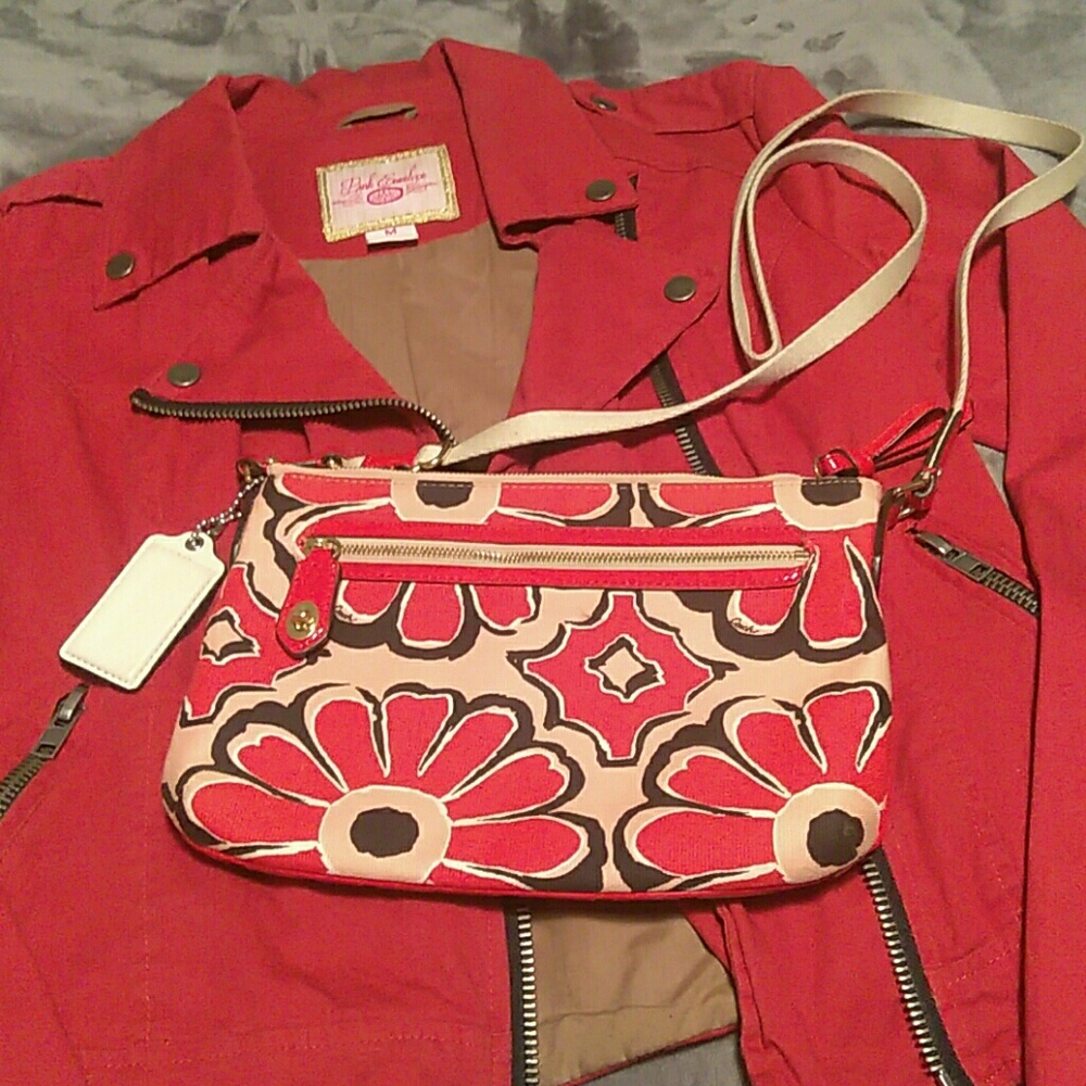 Coach Crossbody,Burnt Orange Floral